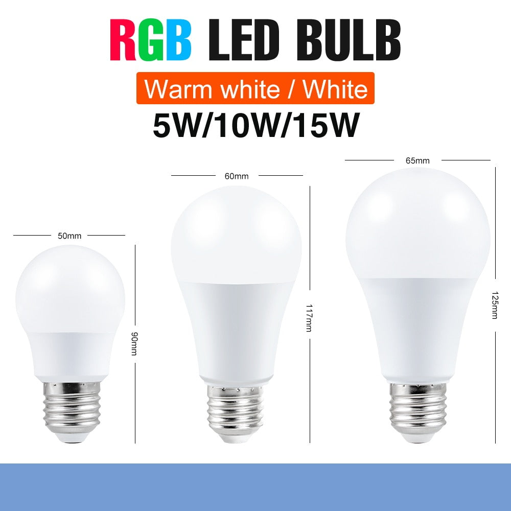 Rgb Led Remote Control Bulb | Rgb Light Bulb Remote | 220v Led Bulb